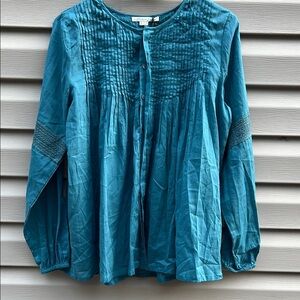 Anthropologie | NWT Alphamoment Long Sleeve Peasant Pleated Blouse size 36